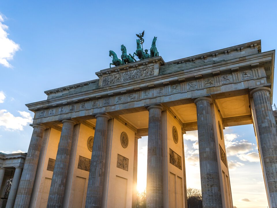 Brandenburger Tor bei Sonnenuntergang – kein BORA Produkt zu sehen.