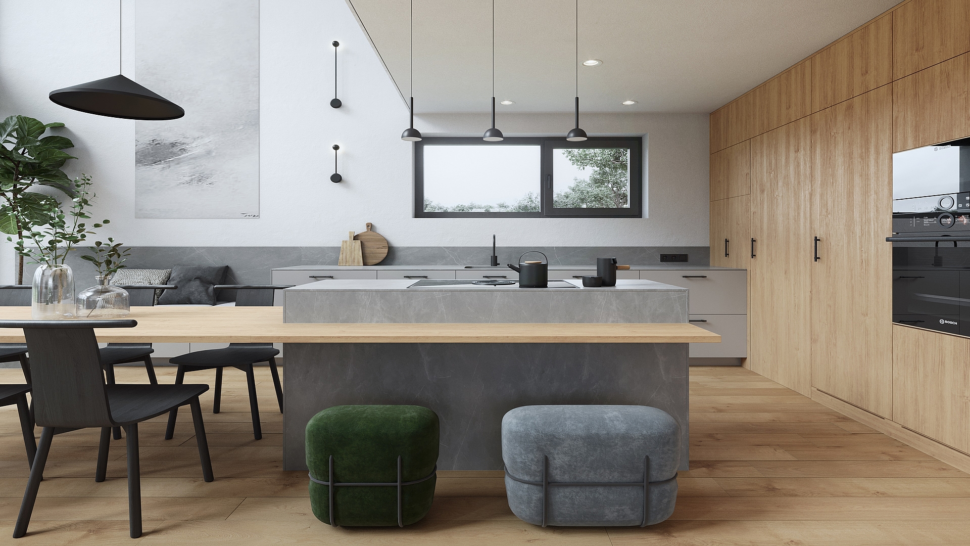 Open plan living in the kitchen – BORA kitchen design