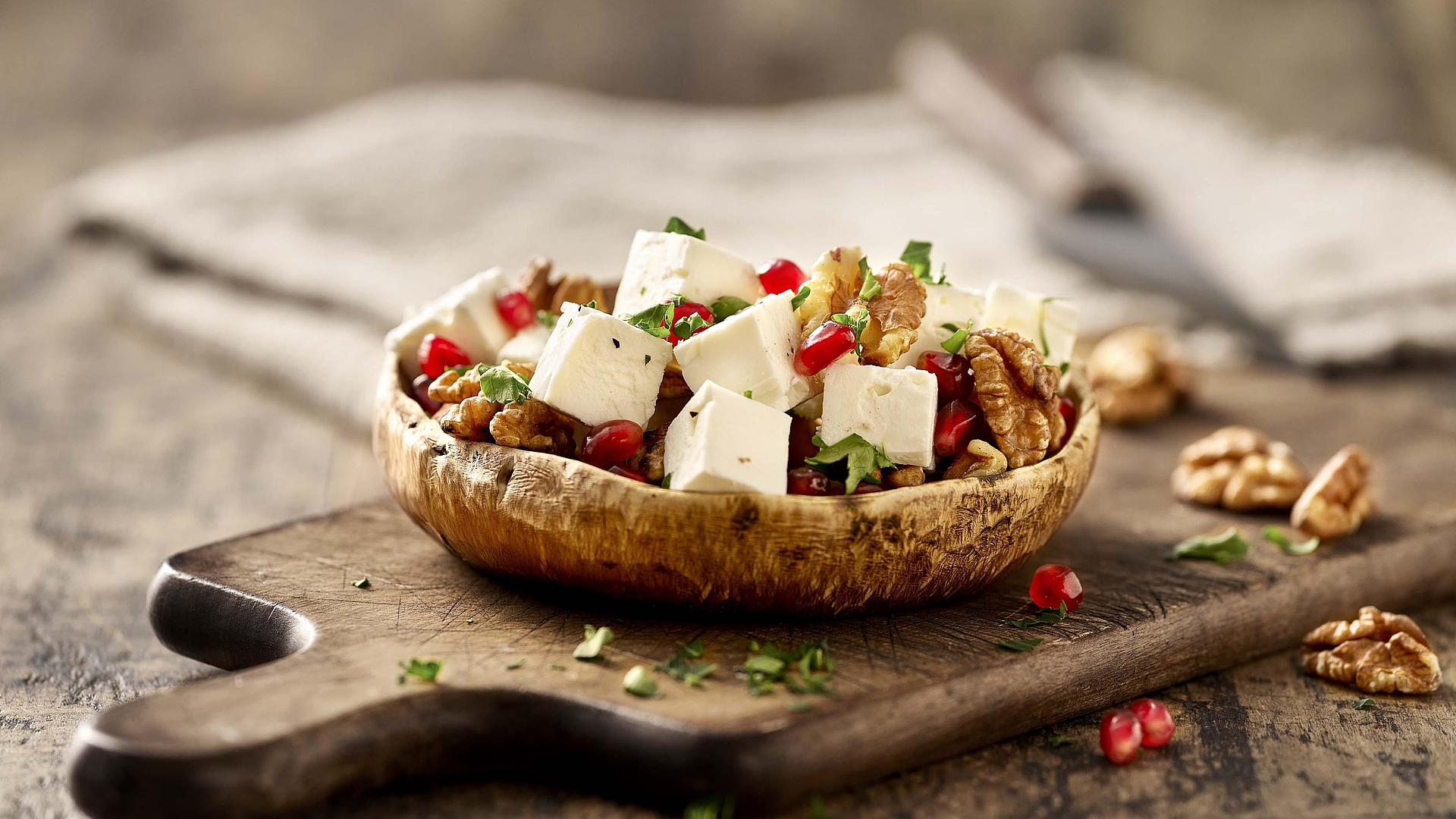 Stuffed portobello mushrooms with pomegranate seeds