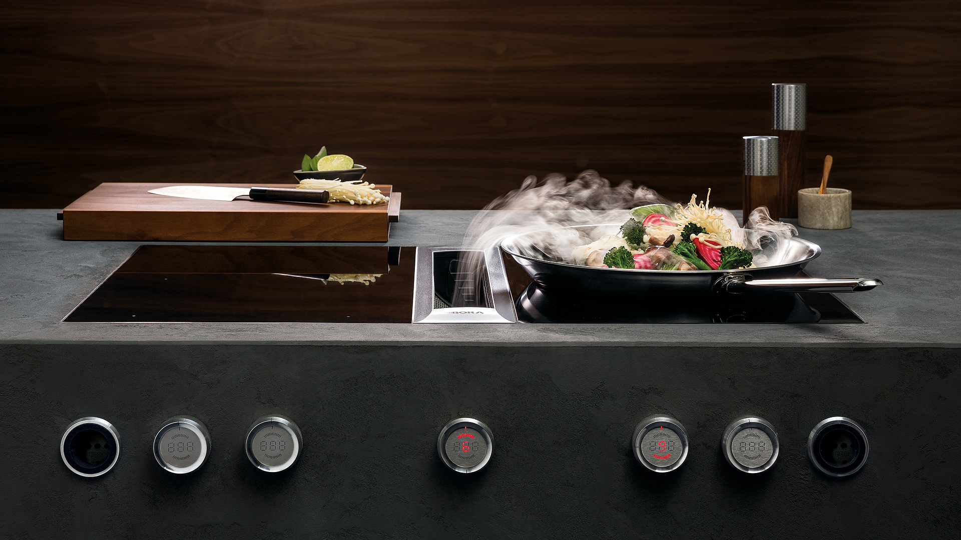 BORA induction glass ceramic wok cooktop: a perfect taste of the Far East