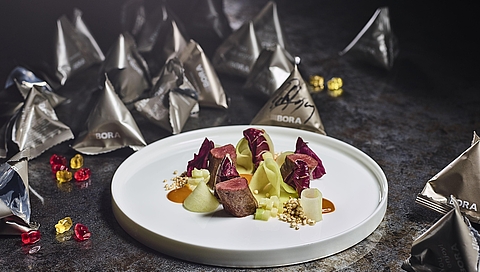 Venison fillet with kohlrabi and sea-buckthorn