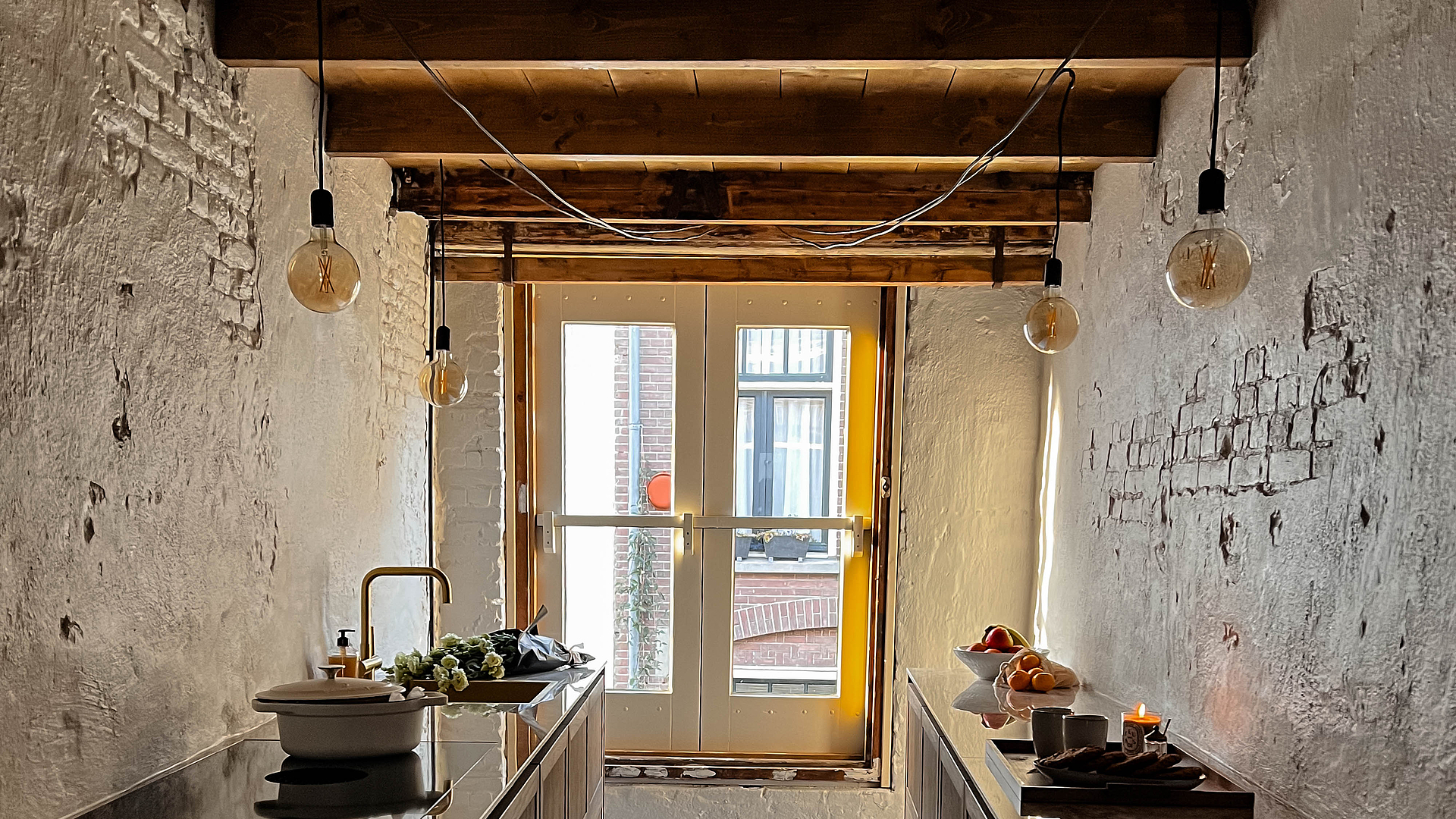 Organic modern BORA dream kitchen in a listed warehouse