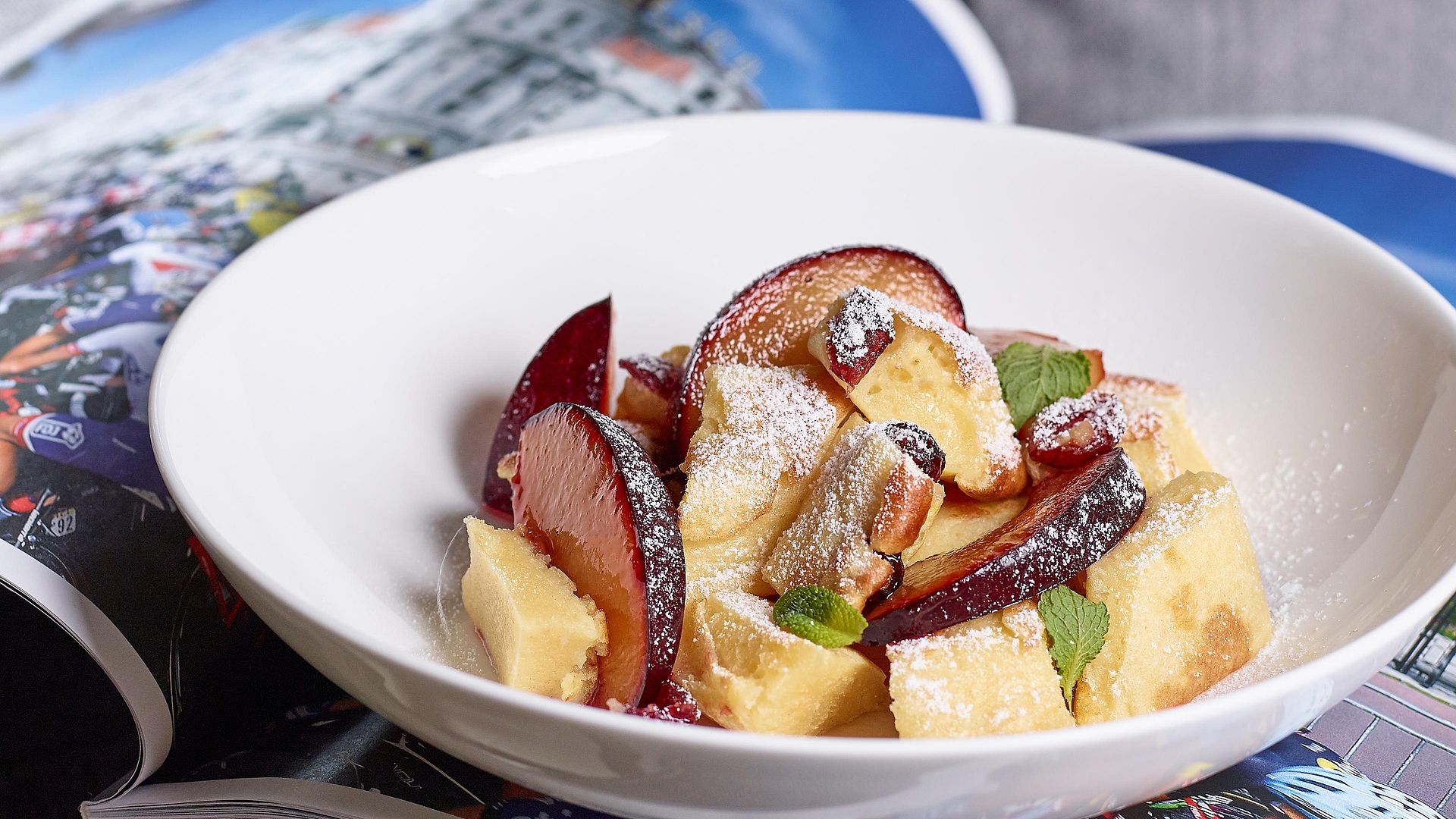 Tortita de espelta «kaiserschmarrn» con arándanos rojos