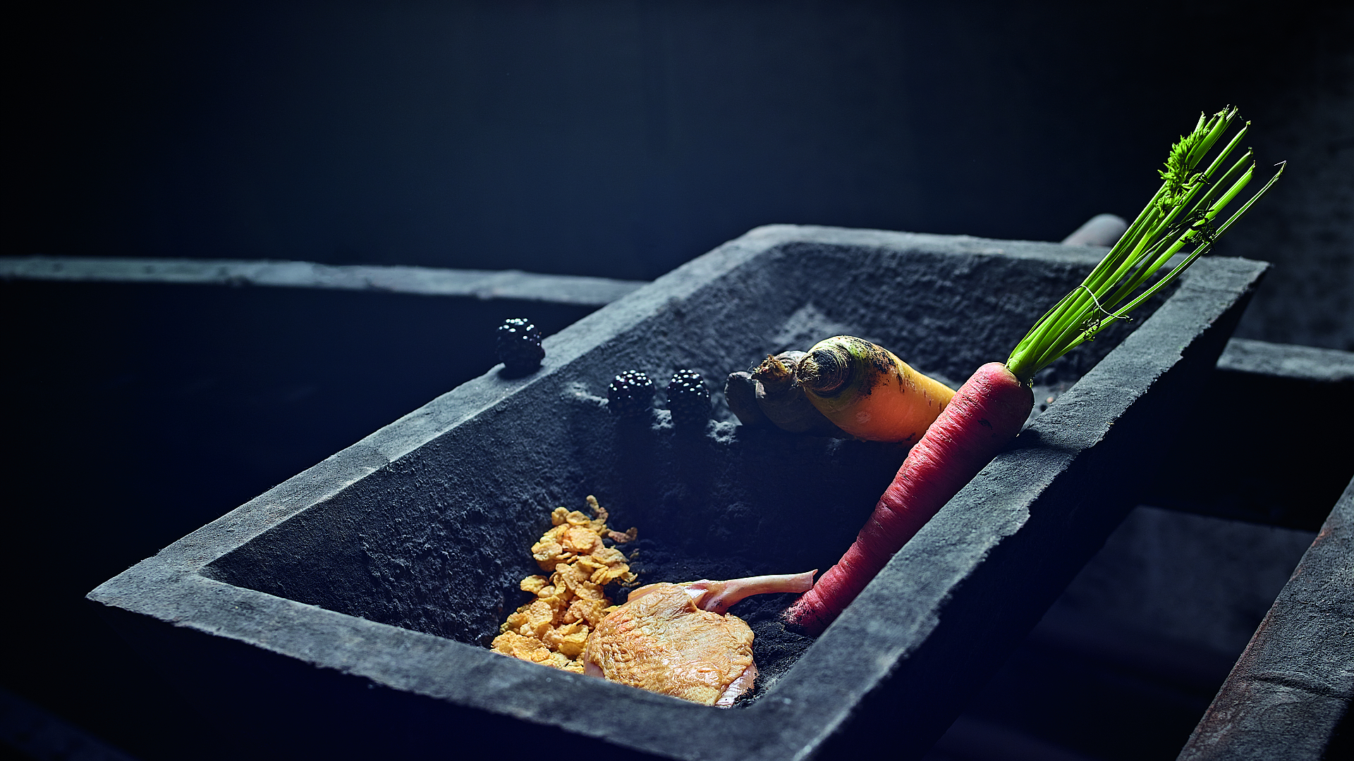 Breast of guinea fowl with cornflakes and berries ingredients