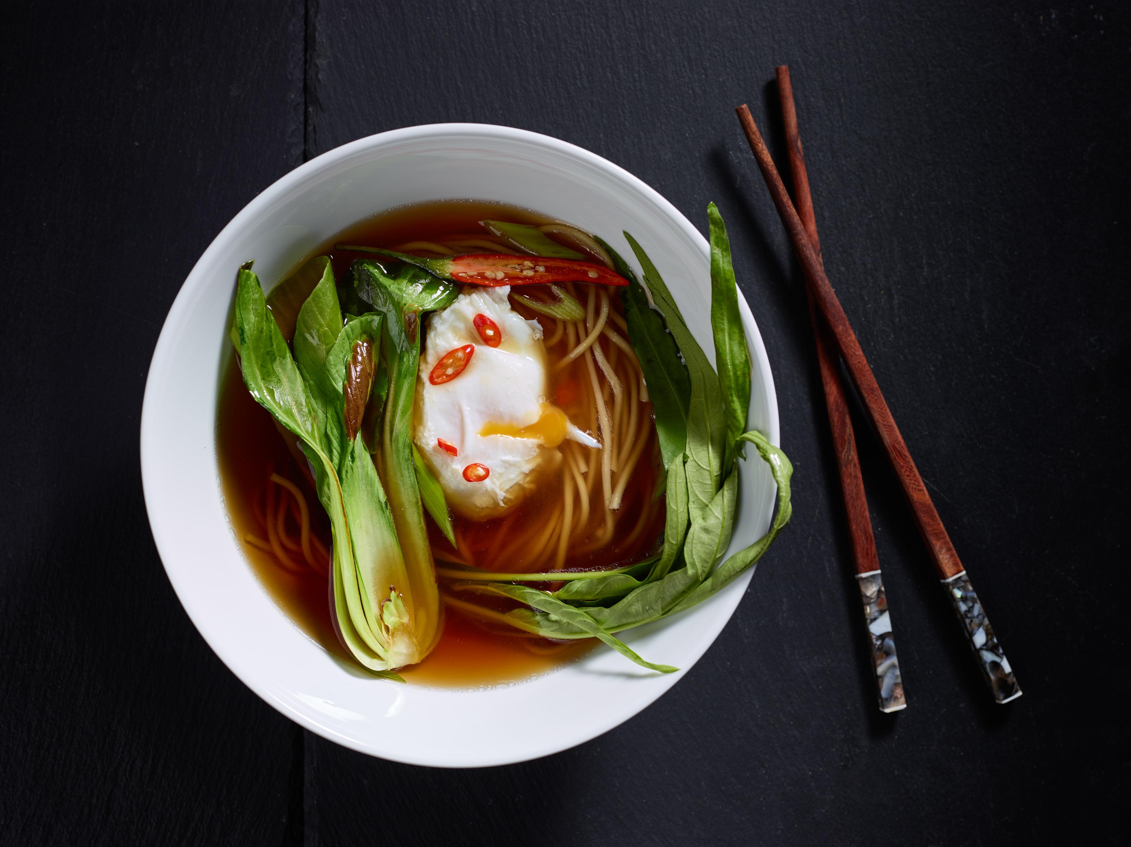 Miso Soup With Ramen And Egg Bora